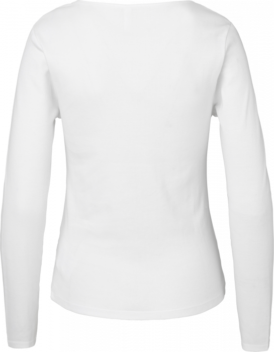 Neutral - &Oslash;kologisk Bomulds Lang&aelig;rmet Tee Med Knapper Dame - White