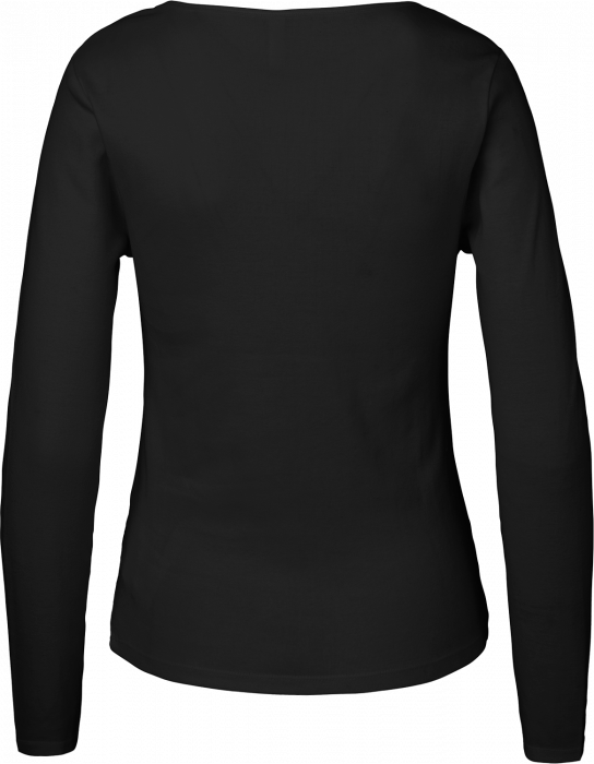 Neutral - &Oslash;kologisk Bomulds Lang&aelig;rmet Tee Med Knapper Dame - Sort