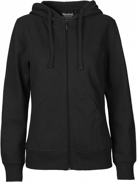 Neutral - Organic Cotton Hoodie With Full Zip Women - Black