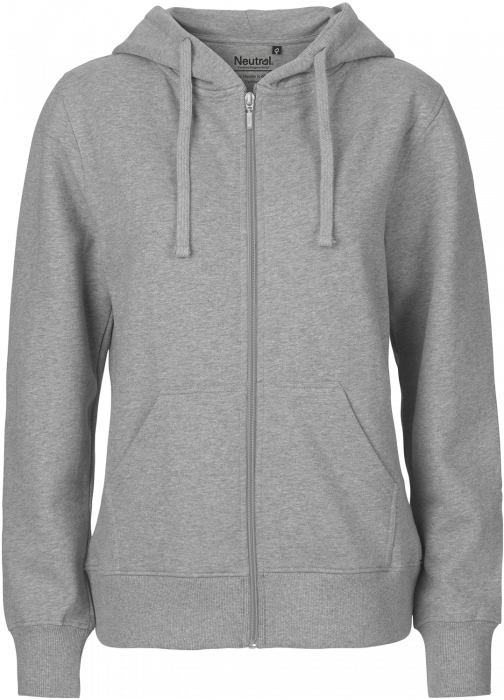 Neutral - Organic Cotton Hoodie With Full Zip Women - Sport Grey