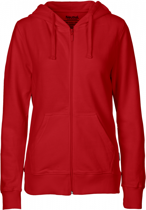 Neutral - Organic Cotton Hoodie With Full Zip Women - Red