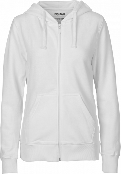 Neutral - Organic Cotton Hoodie With Full Zip Women - White