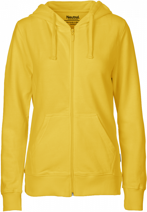 Neutral - Organic Cotton Hoodie With Full Zip Women - Yellow