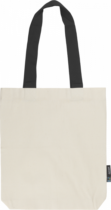Neutral - Organic Tote Bag With Contrast Handles - Nature & black