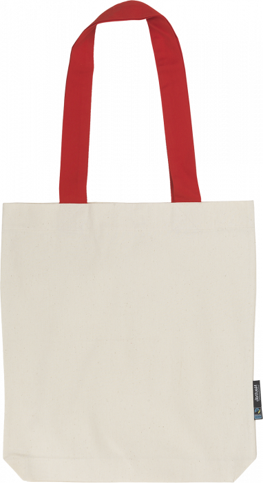 Neutral - &Oslash;kologisk Mulepose Med Farvet Hank - Nature & r&oslash;d