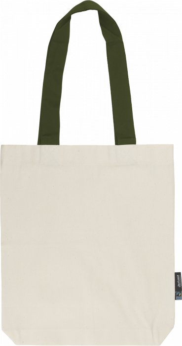 Neutral - Organic Tote Bag With Contrast Handles - Nature & military