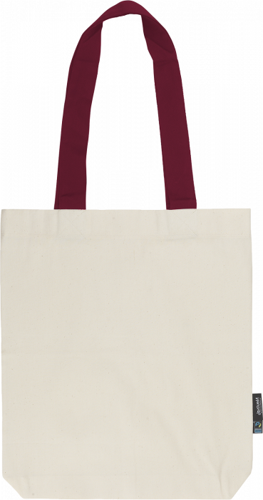 Neutral - Organic Tote Bag With Contrast Handles - Nature & bordeaux