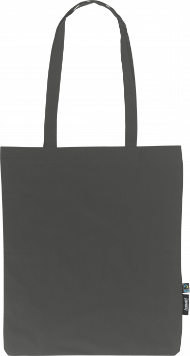 Neutral - Organic Tote Bag With Long Handles - Charcoal
