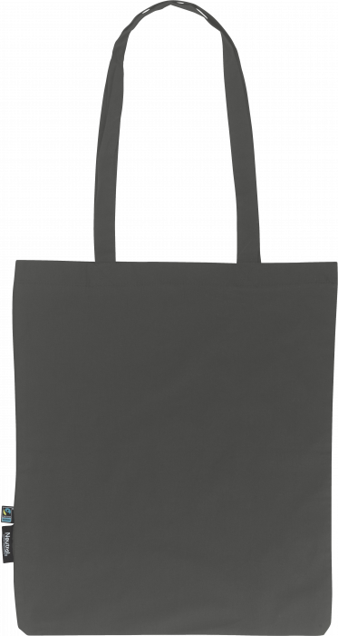Neutral - Organic Tote Bag With Long Handles - Charcoal