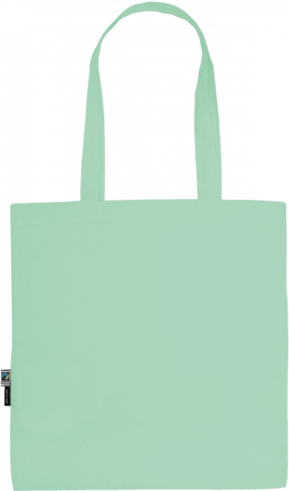 Neutral - Organic Tote Bag With Long Handles - Dusty Mint