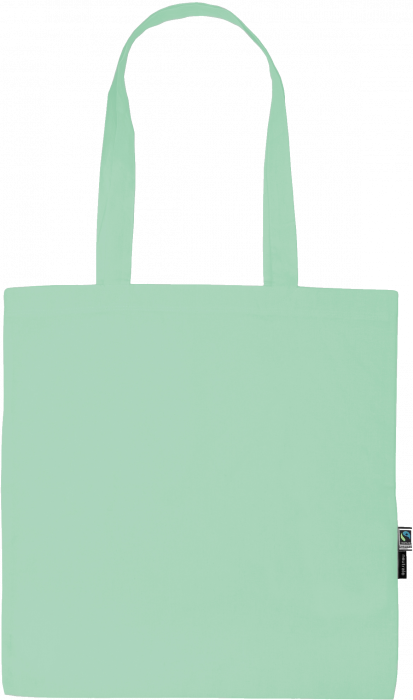 Neutral - Organic Tote Bag With Long Handles - Dusty Mint