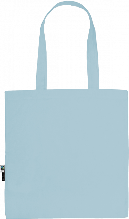 Neutral - Organic Tote Bag With Long Handles - Light Blue