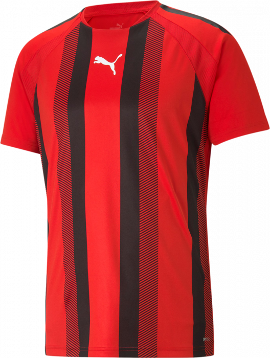 Puma - Striped Team Jersey For Kids - Czerwony & czarny
