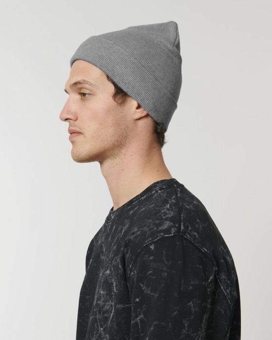 Stanley/Stella - Rib Beanie - Mid Heather Grey