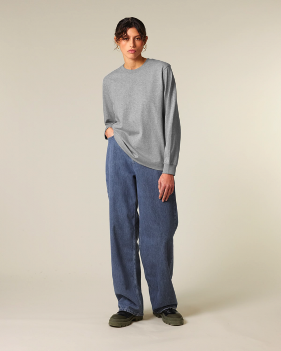 Stanley/Stella - Freestyler Unisex Heavy Long Sleeve T-Shirt - Heather Grey