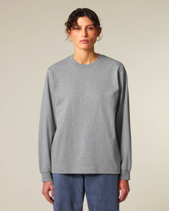 Stanley/Stella - Freestyler Unisex Heavy Long Sleeve T-Shirt - Heather Grey