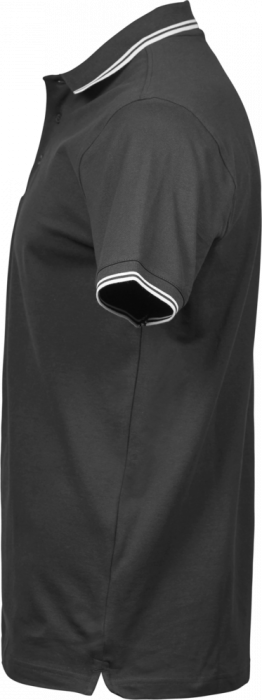 Tee Jays - Men's Organic Stretch Polo - Dark Grey & white