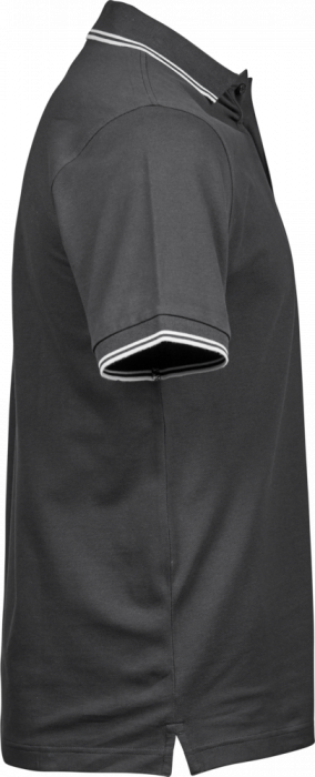 Tee Jays - Men's Organic Stretch Polo - Dark Grey & white