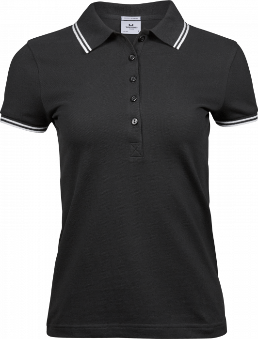 Tee Jays - Women's Organic Stretch Polo - zwart & white