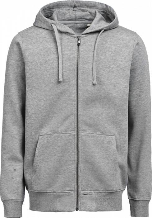 Untagged Movement - Organic Cotton Hoodie W. Zip Regular Fit - Grey Melange