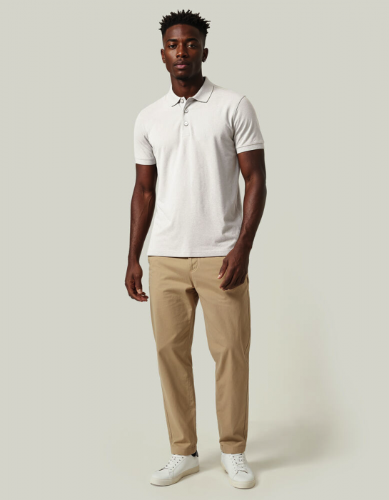 Untagged Movement - Organic Cotton Unisex Polo Regular Fit - White