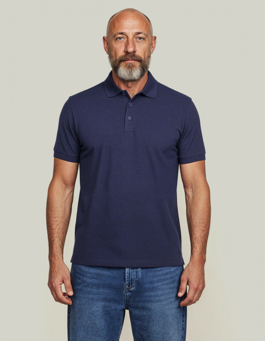 Untagged Movement - Organic Cotton Unisex Polo Regular Fit - Marine