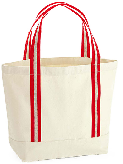 Westford Mill - Organic Boat Bag - Neutral & red