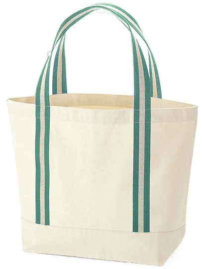 Westford Mill - Organic Boat Bag - Neutral & sage green